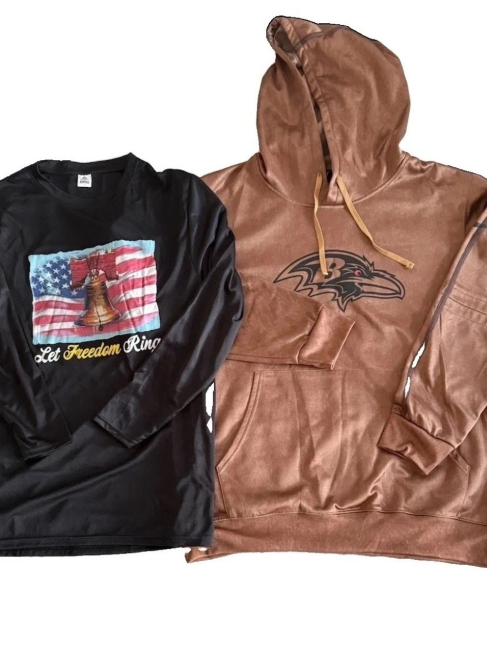 NFL Baltimore Ravens Nike Salute To Service Hoodie & Let Freedom Ring Shirt Sz L